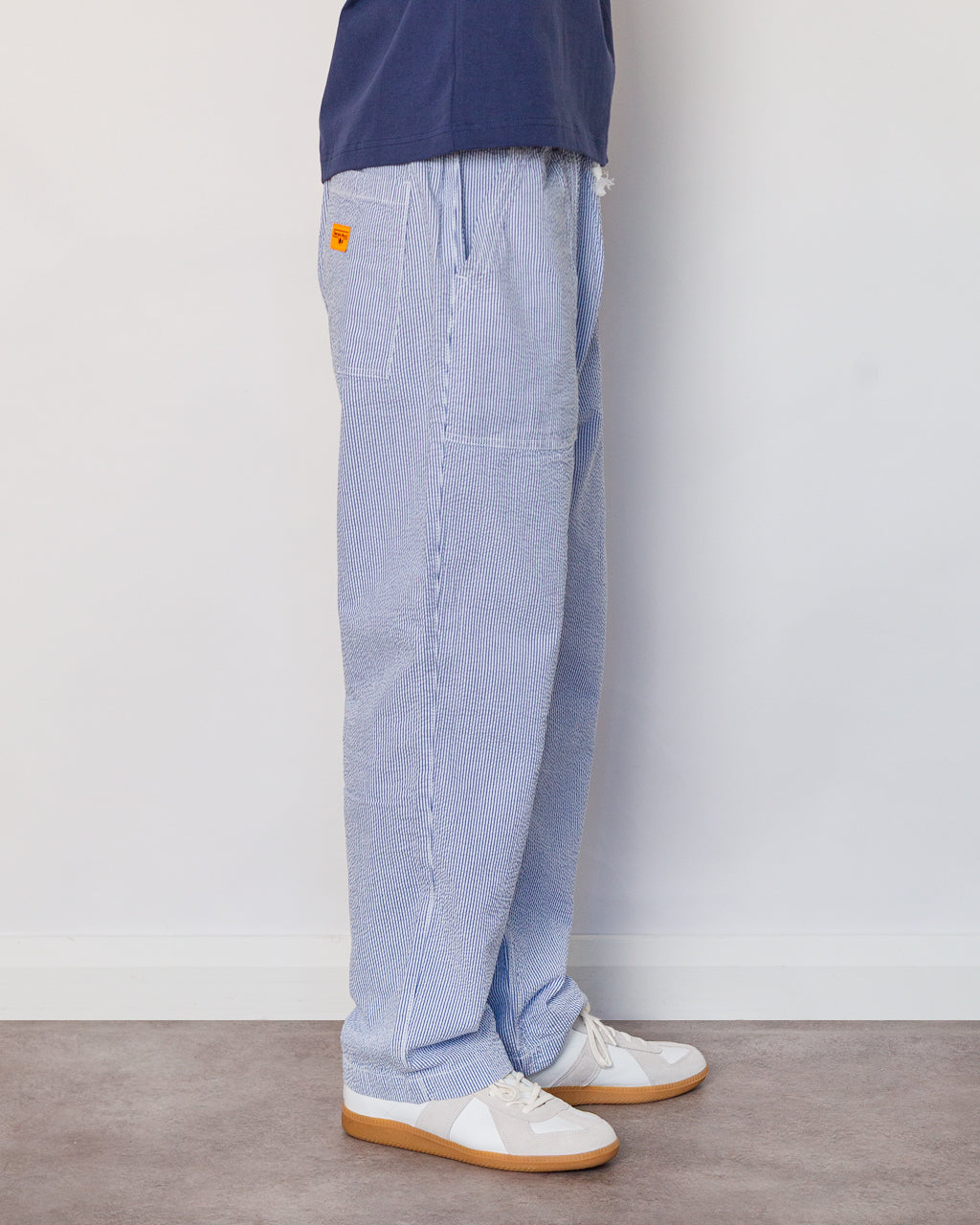 Seersucker Chef Pant - Navy Stripe