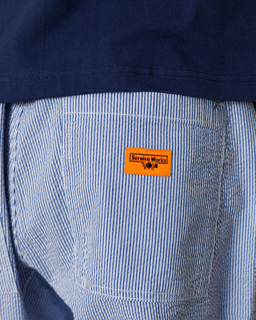 Seersucker Chef Pant - Navy Stripe