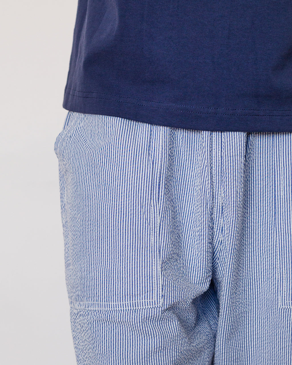 Seersucker Chef Pant - Navy Stripe