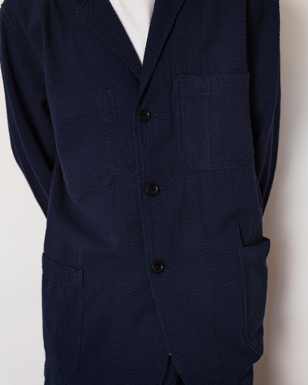 Seersucker Server Suit Jacket - Dark Navy