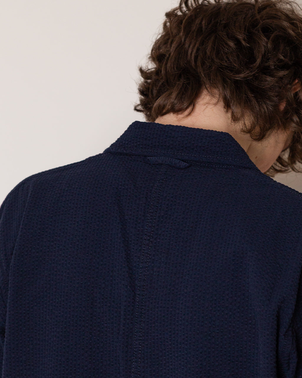 Seersucker Server Suit Jacket - Dark Navy