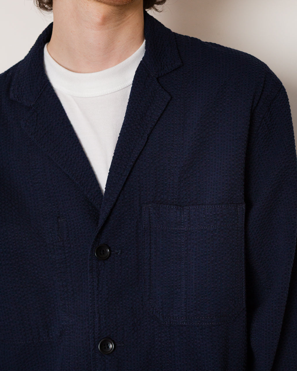 Seersucker Server Suit Jacket - Dark Navy