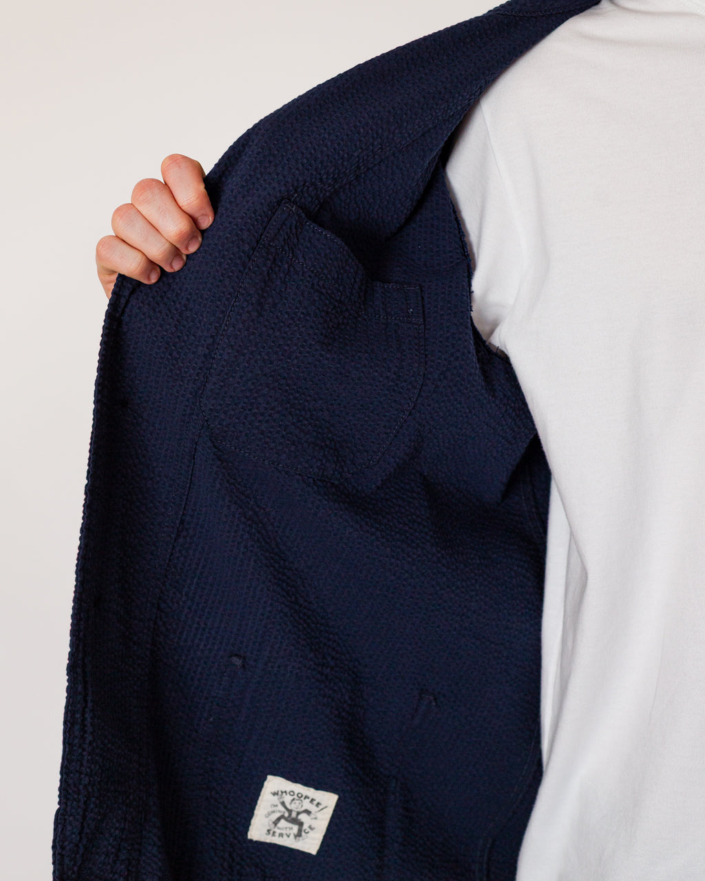 Seersucker Server Suit Jacket - Dark Navy