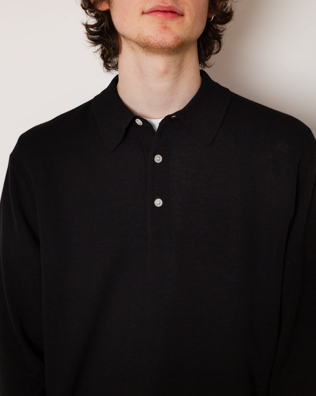 Knit Polo 12G - Black