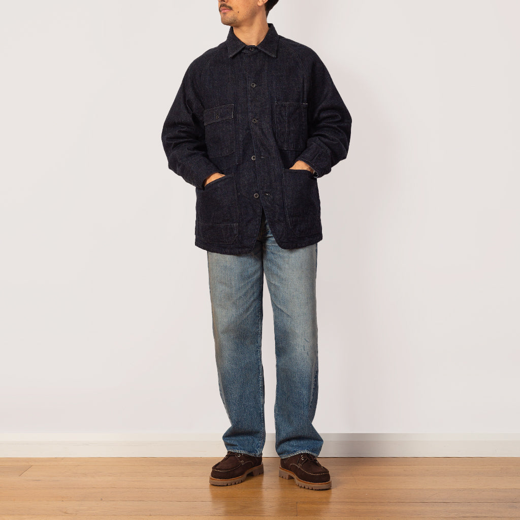 12oz Denim CACTUS Coverall (BLK-Thread ver.) - Indigo