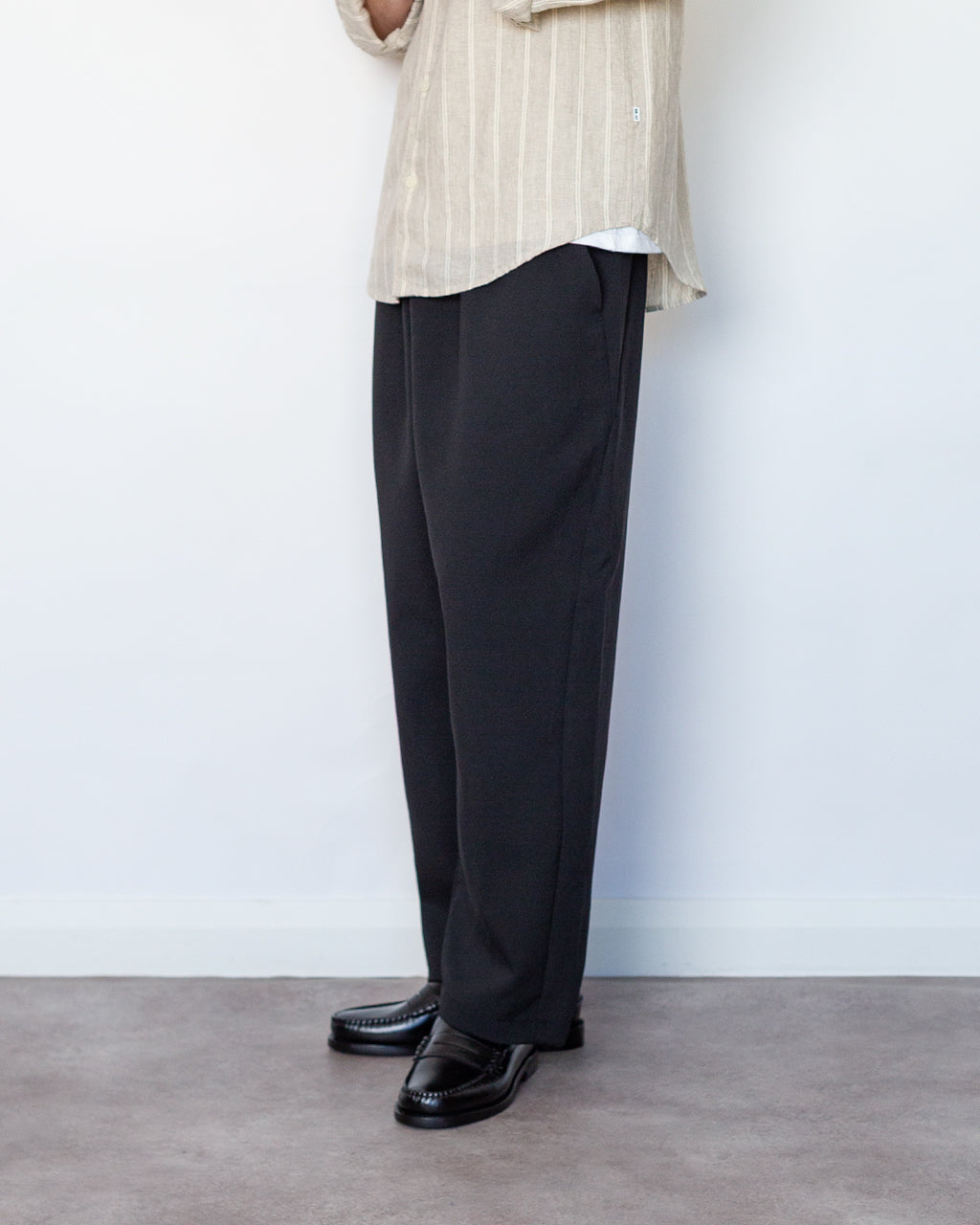 Wide Ankle Easy Pants - Black