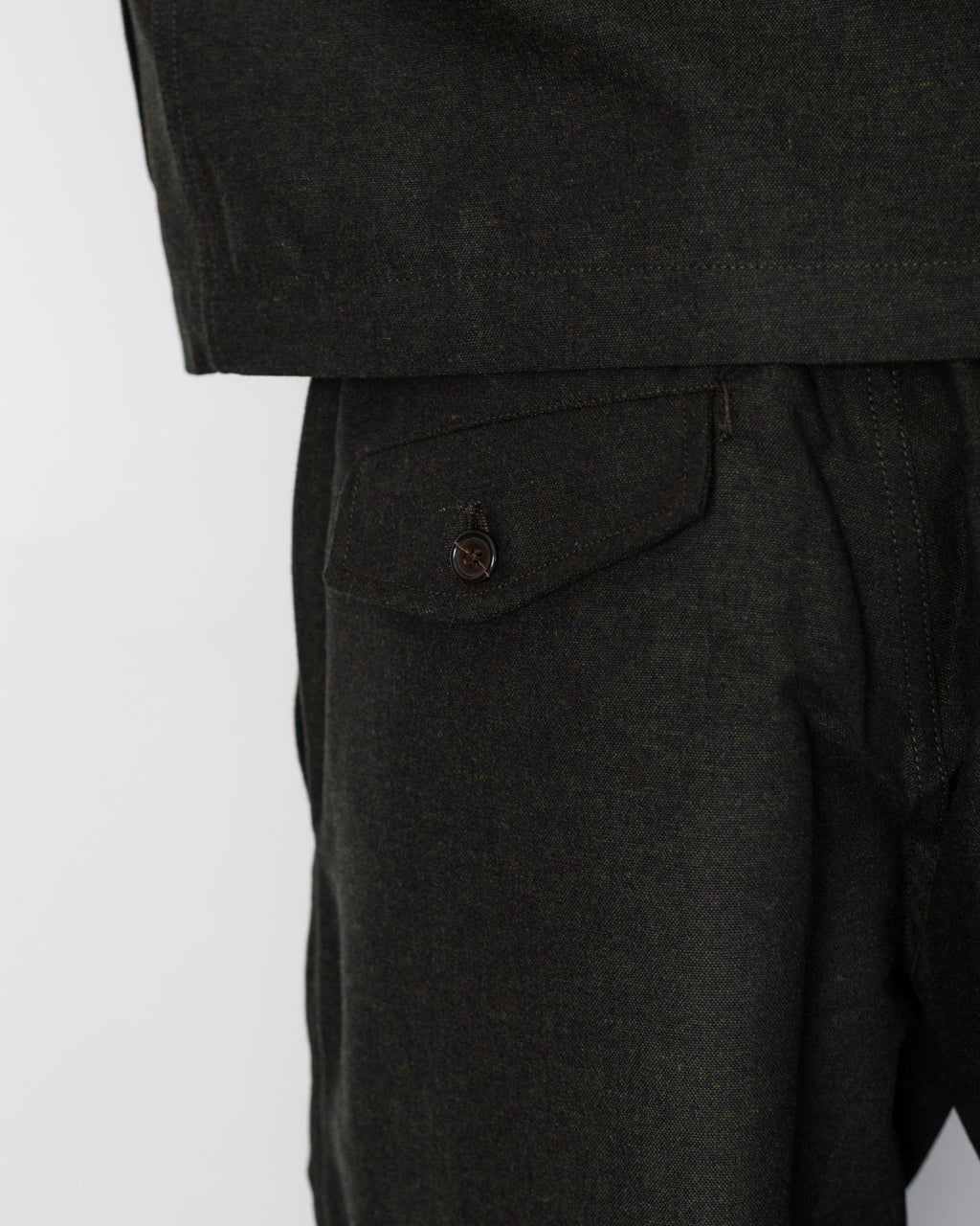 Pleated Track Pant - Olive IT Tweed