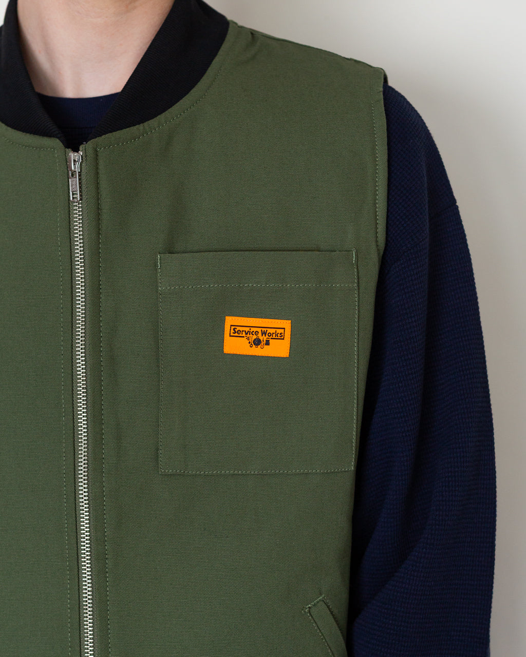 Canvas Work Vest - Olive