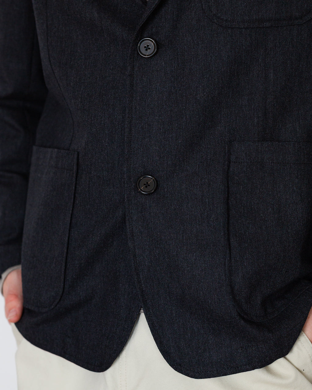 Two Button Jacket - Charcoal IT Tweed