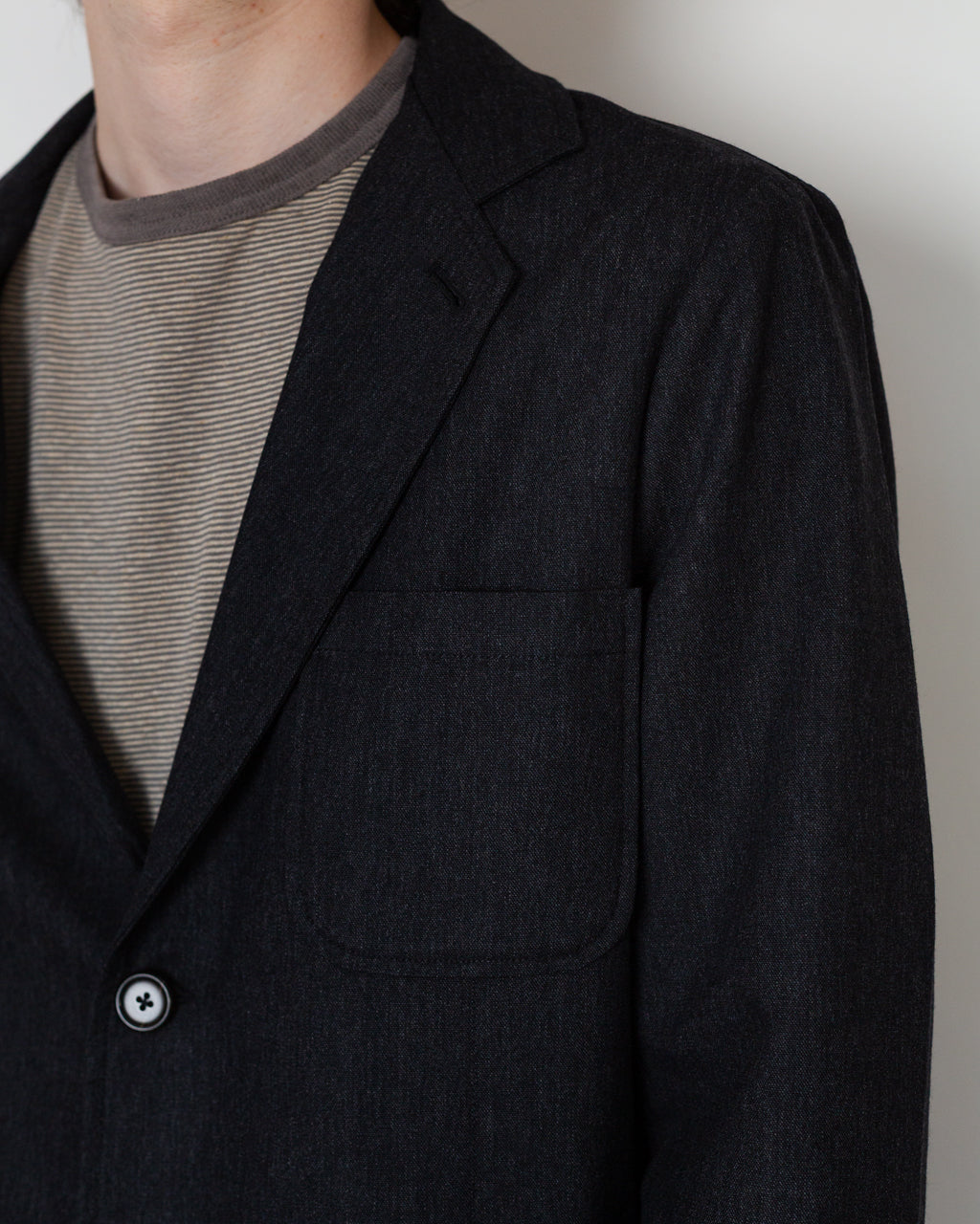 Two Button Jacket - Charcoal IT Tweed