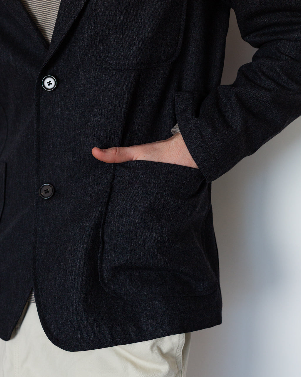 Two Button Jacket - Charcoal IT Tweed