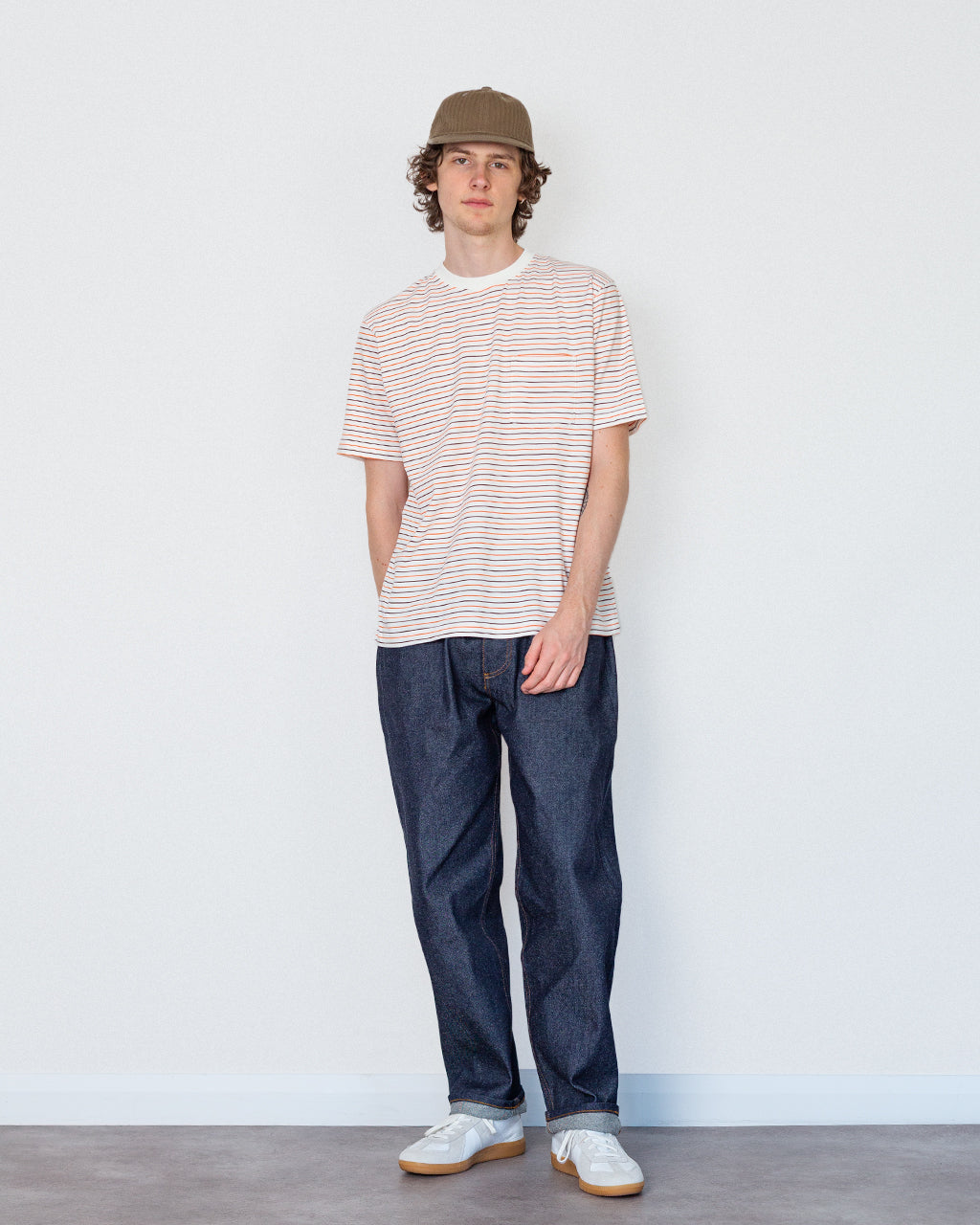 Pocket T-Shirt Multi Stripe - Off White