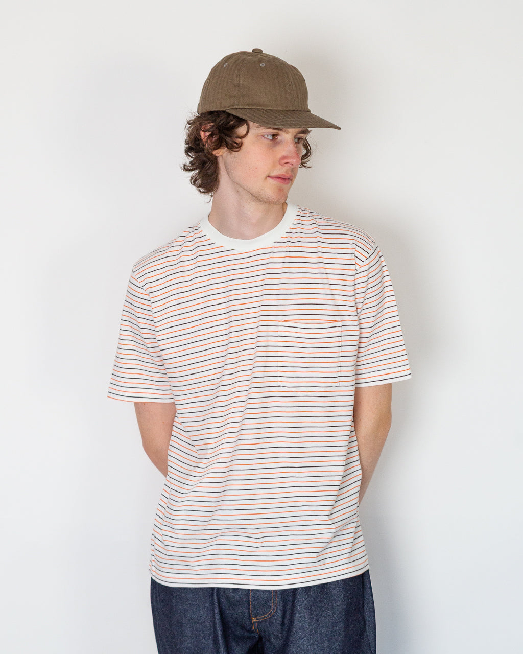 Pocket T-Shirt Multi Stripe - Off White