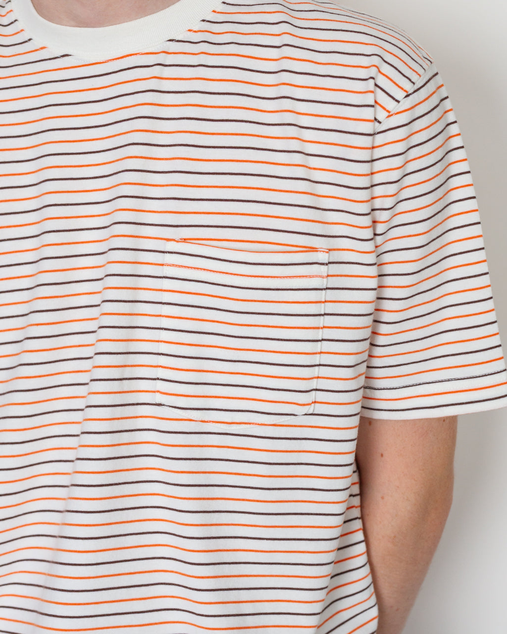 Pocket T-Shirt Multi Stripe - Off White