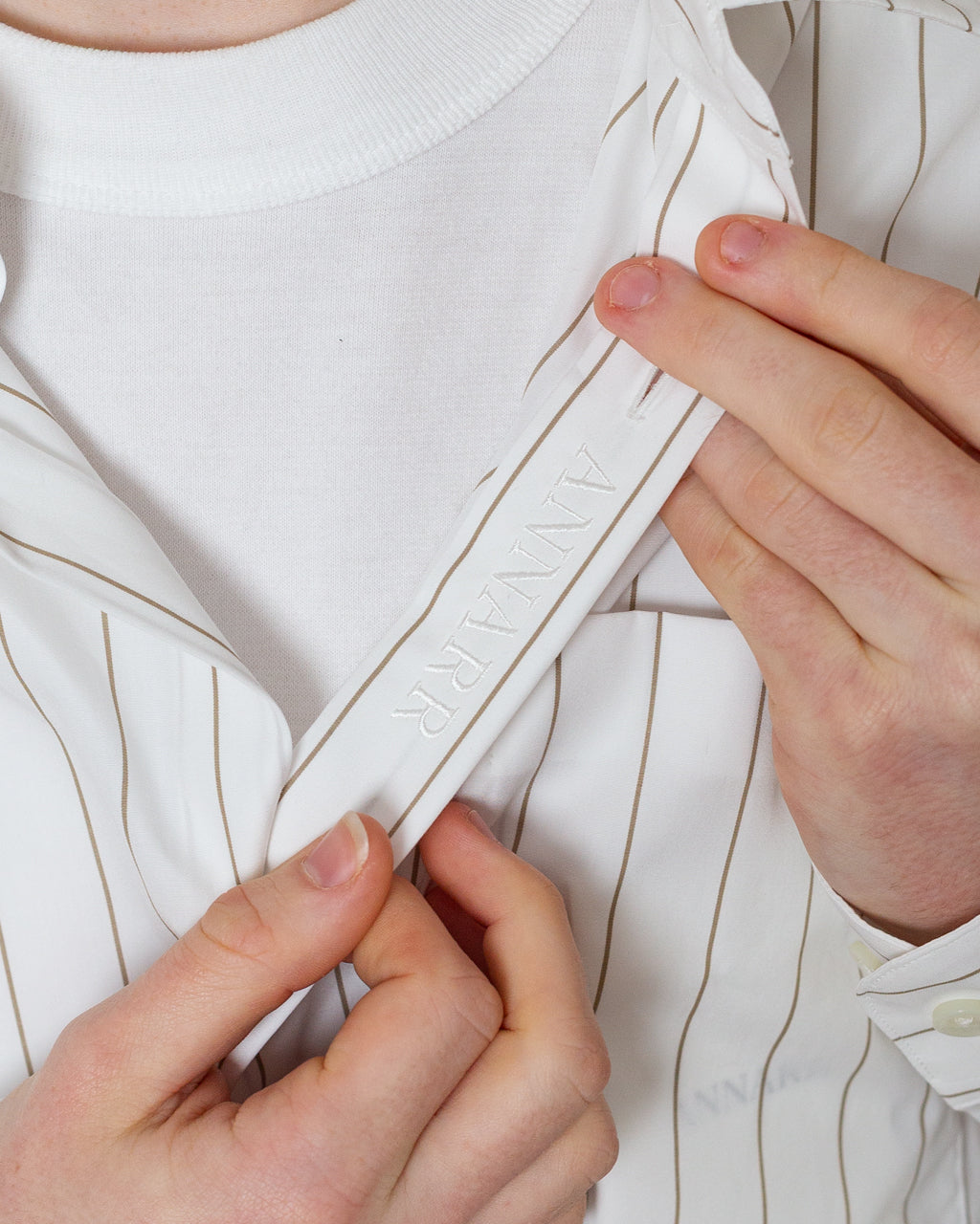 Anraslund Classic Stripe LS Shirt - Brilliant White Stripe