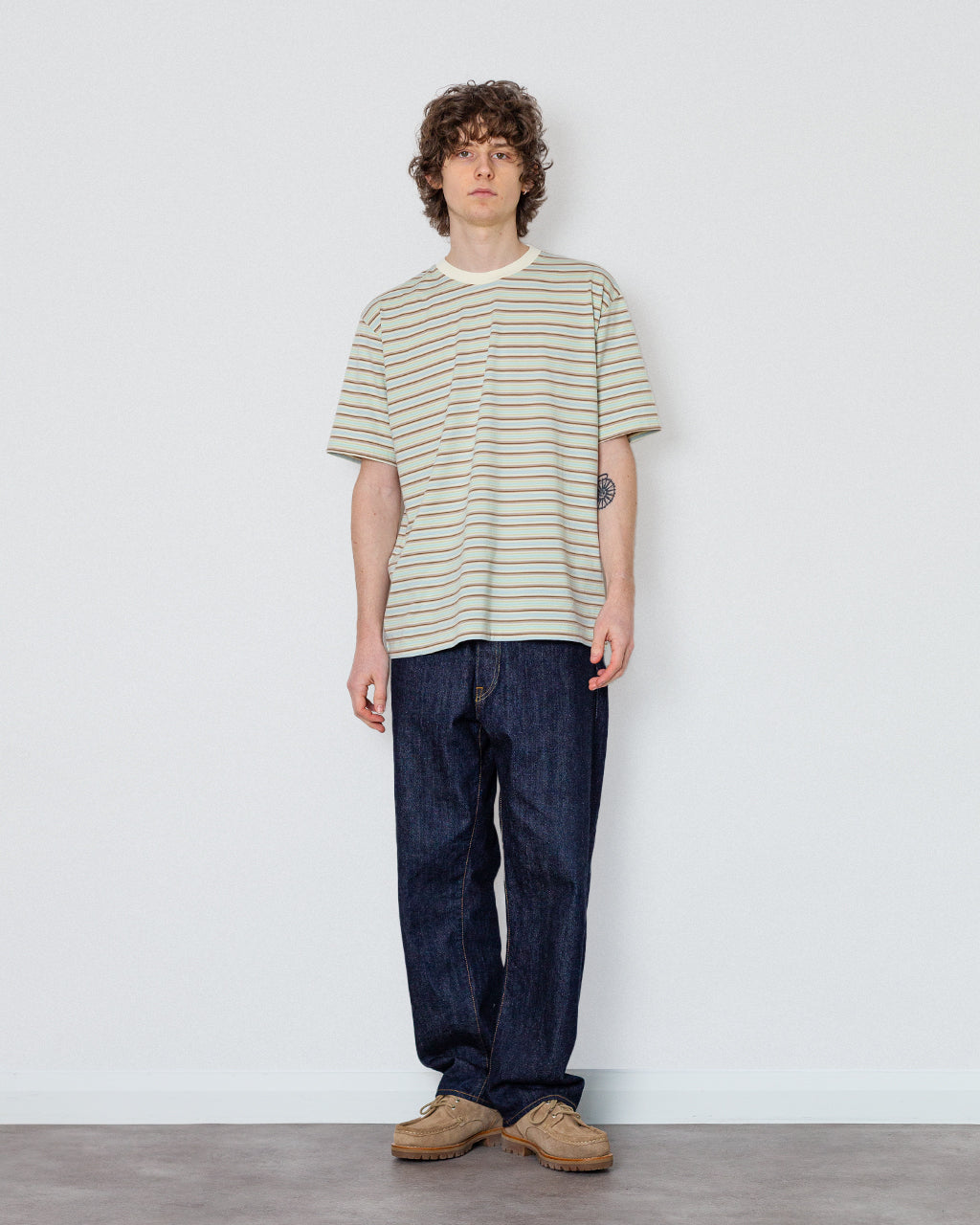 Gradient Stripe Jersey Tee - Faded Mint Stripe