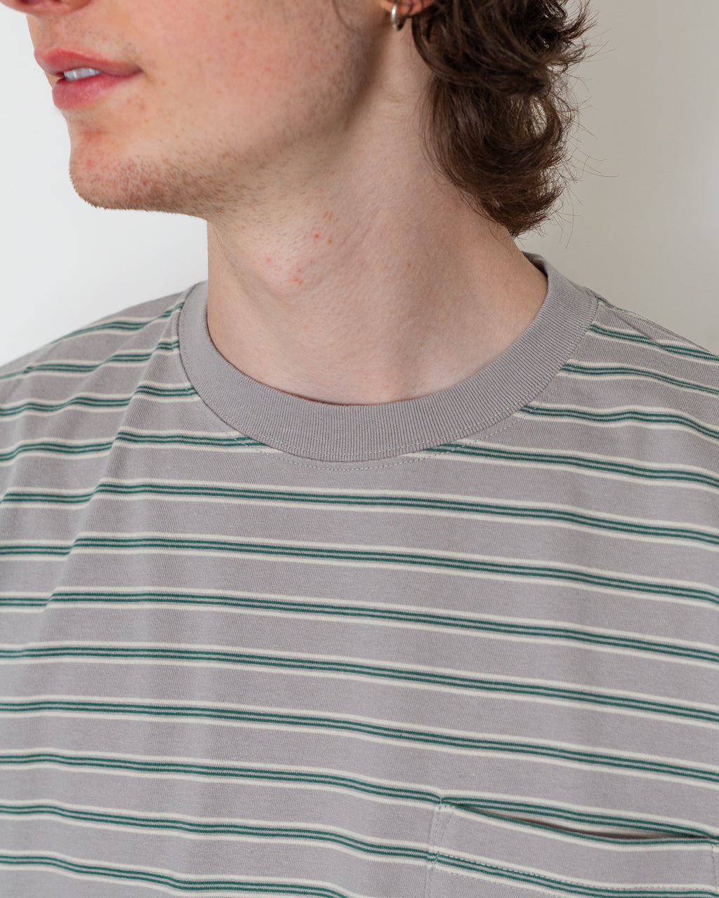 Pocket T-Shirt Multi Stripe - Grey