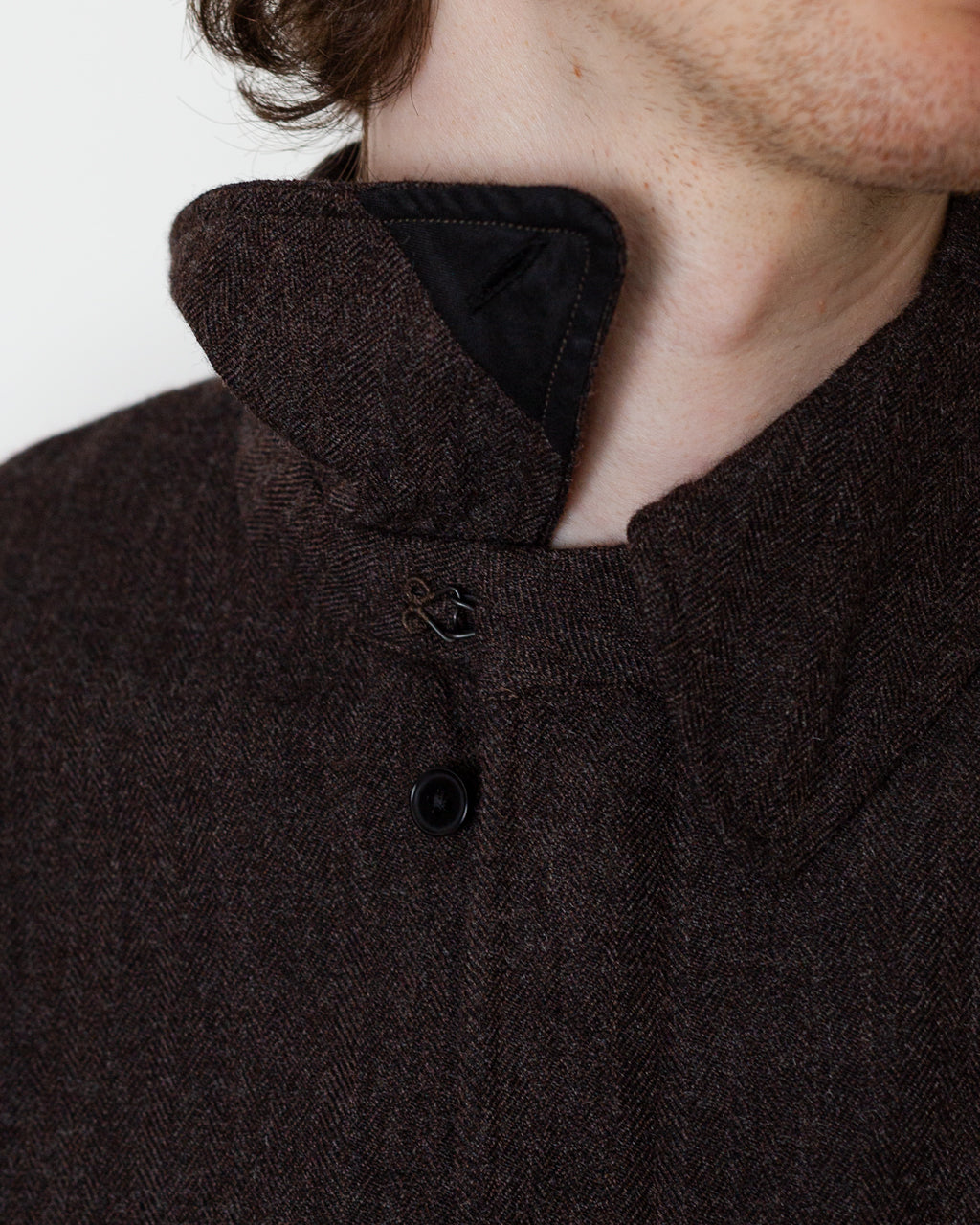 Wool Herringbone Flight Jacket - Top Brown