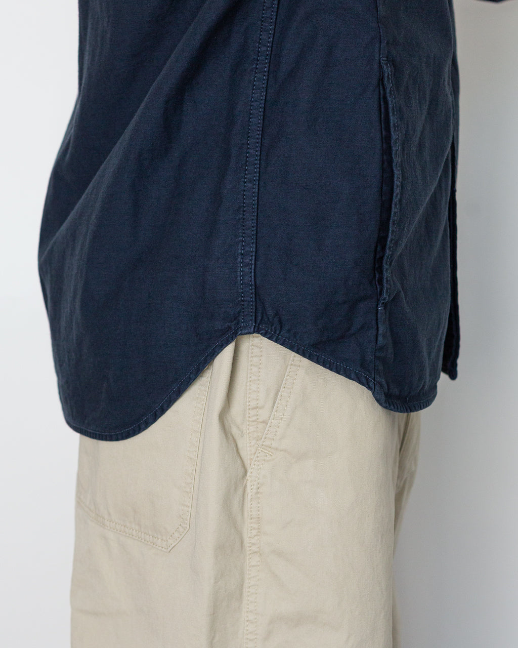 Back Satin F-1 Style Shirt Jacket - Navy
