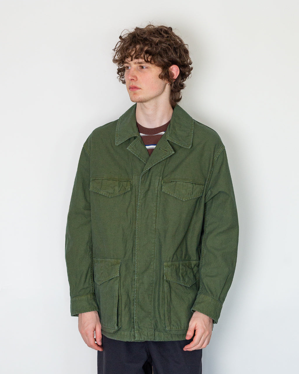 Back Satin M-47 Style Jacket - Olive