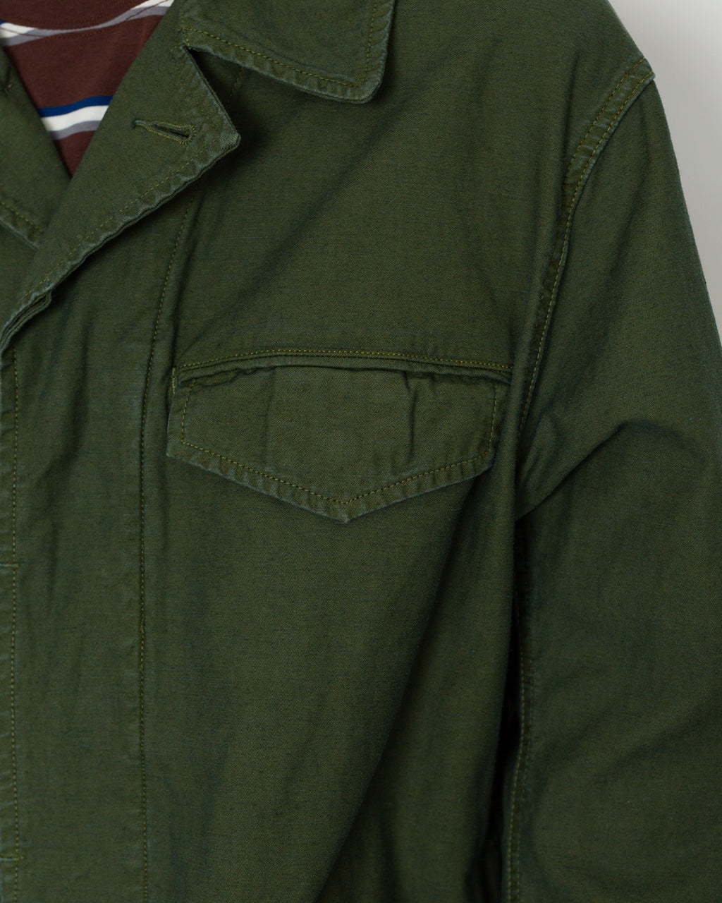 Back Satin M-47 Style Jacket - Olive