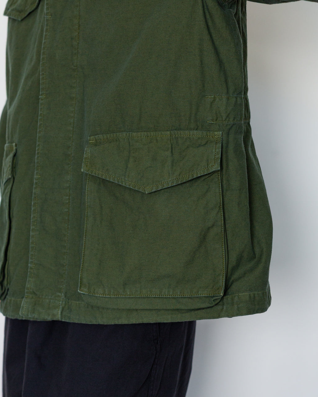 Back Satin M-47 Style Jacket - Olive