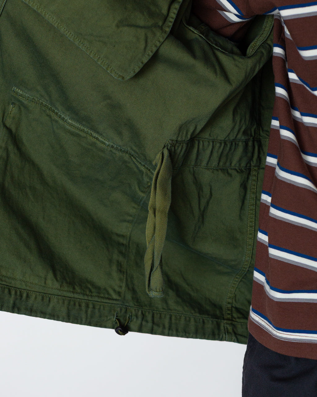 Back Satin M-47 Style Jacket - Olive