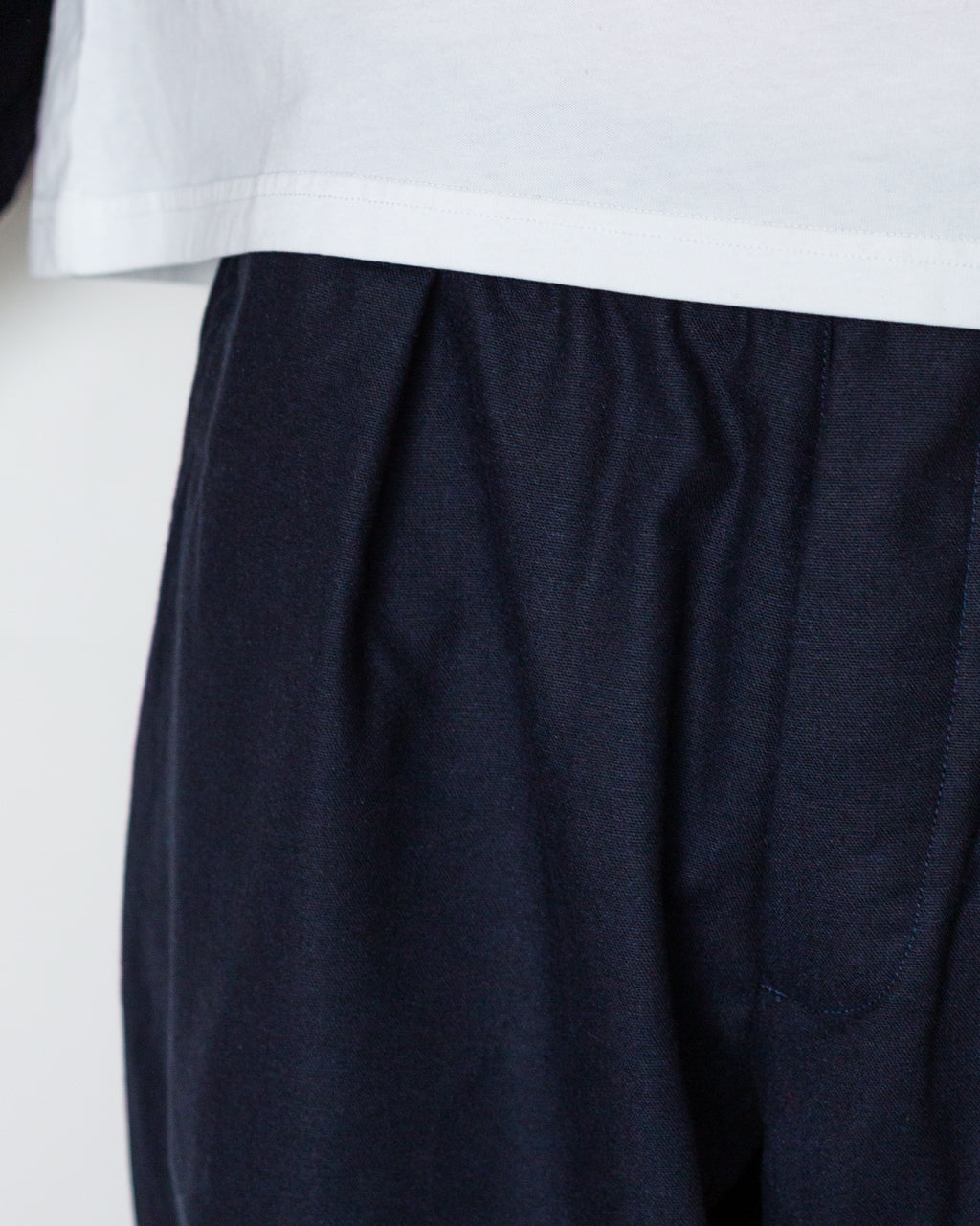 Pleated Track Pant - Navy IT Tweed