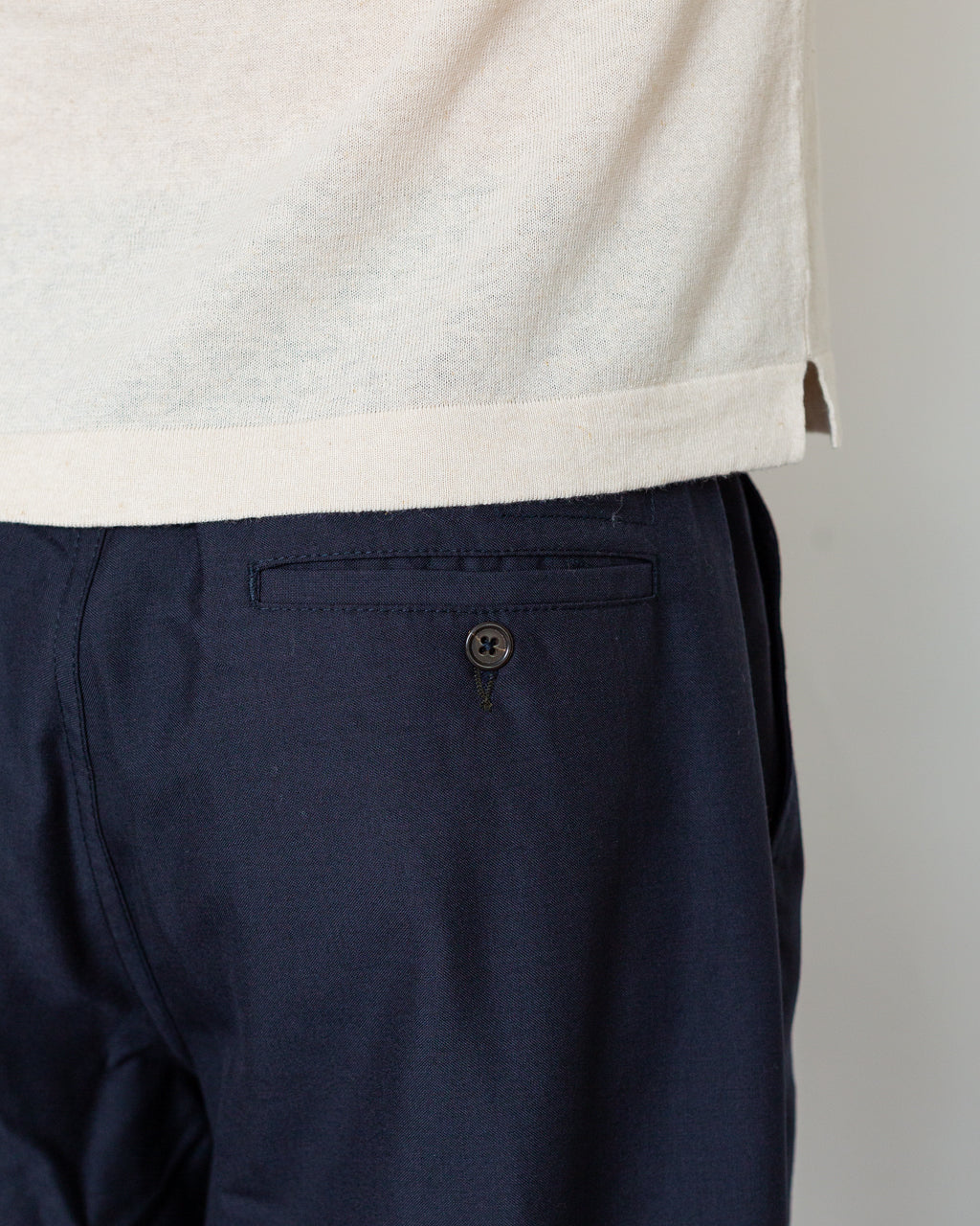 Pleated Track Pant - Tropical Suiting Navy