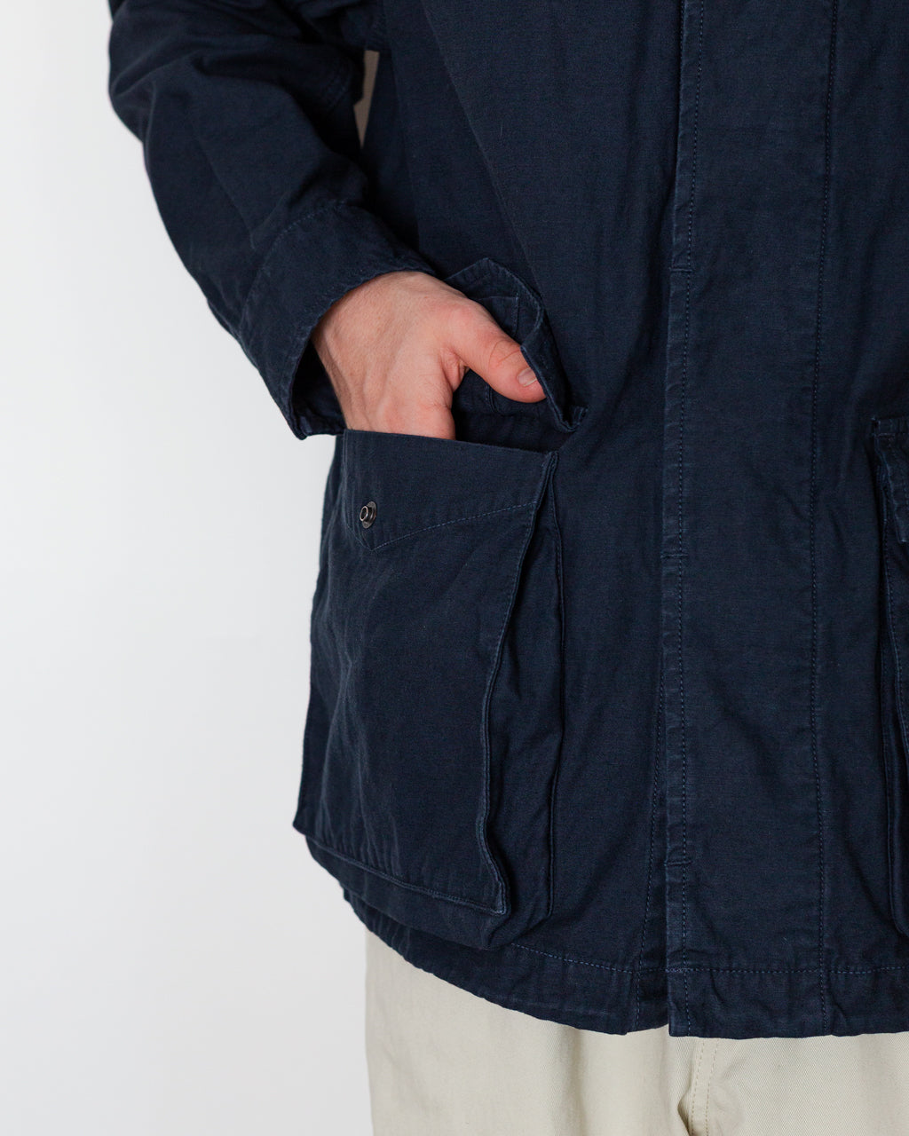 Back Satin M-47 Style Jacket - Navy