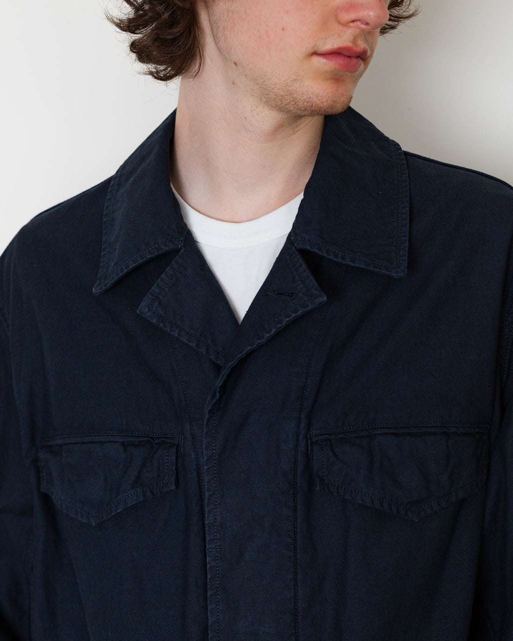 Back Satin M-47 Style Jacket - Navy