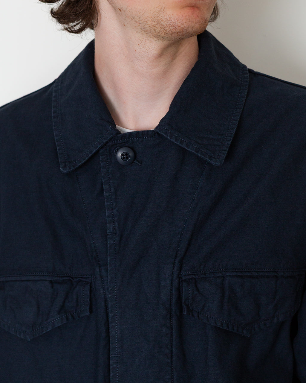 Back Satin M-47 Style Jacket - Navy