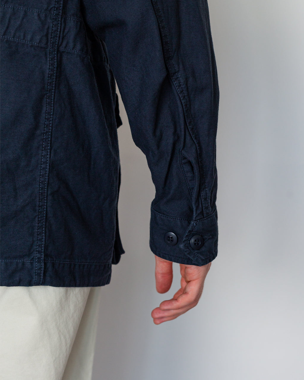 Back Satin M-47 Style Jacket - Navy