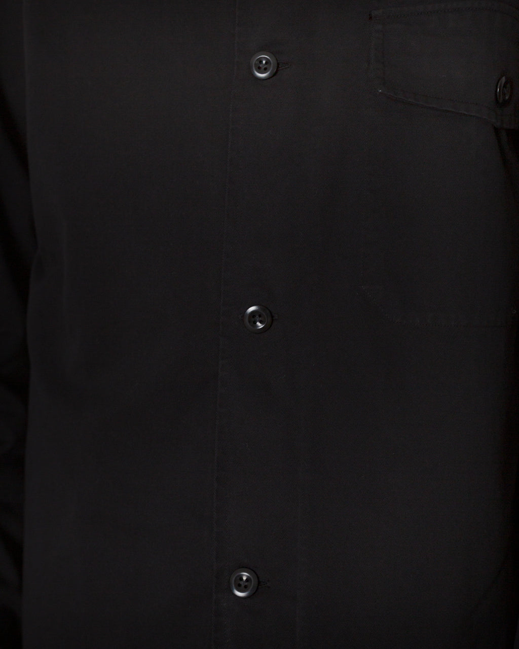STITCH POCKET OVERSHIRT - Black