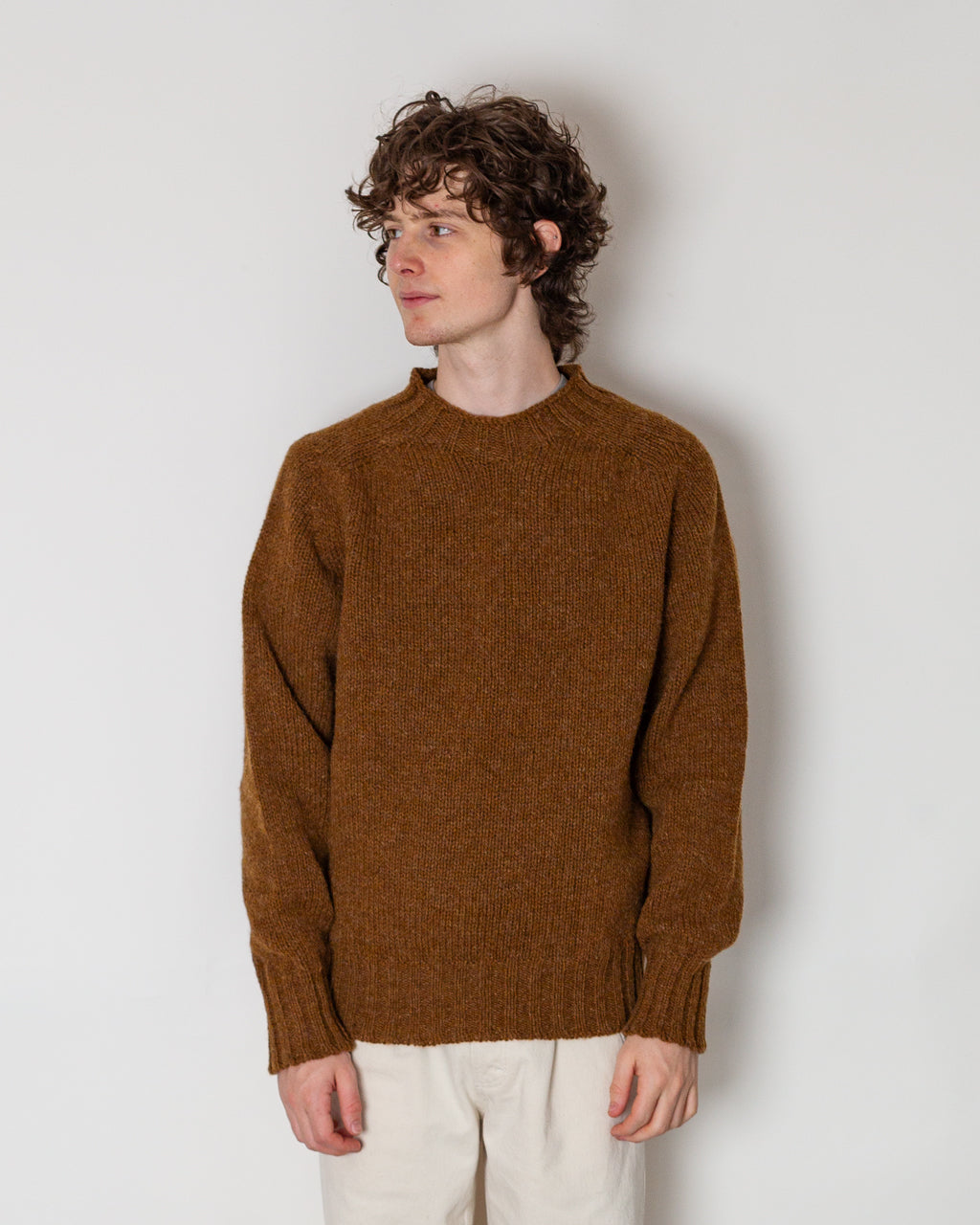 CHUNKY SEAMLESS CREW NECK - Cinnamon