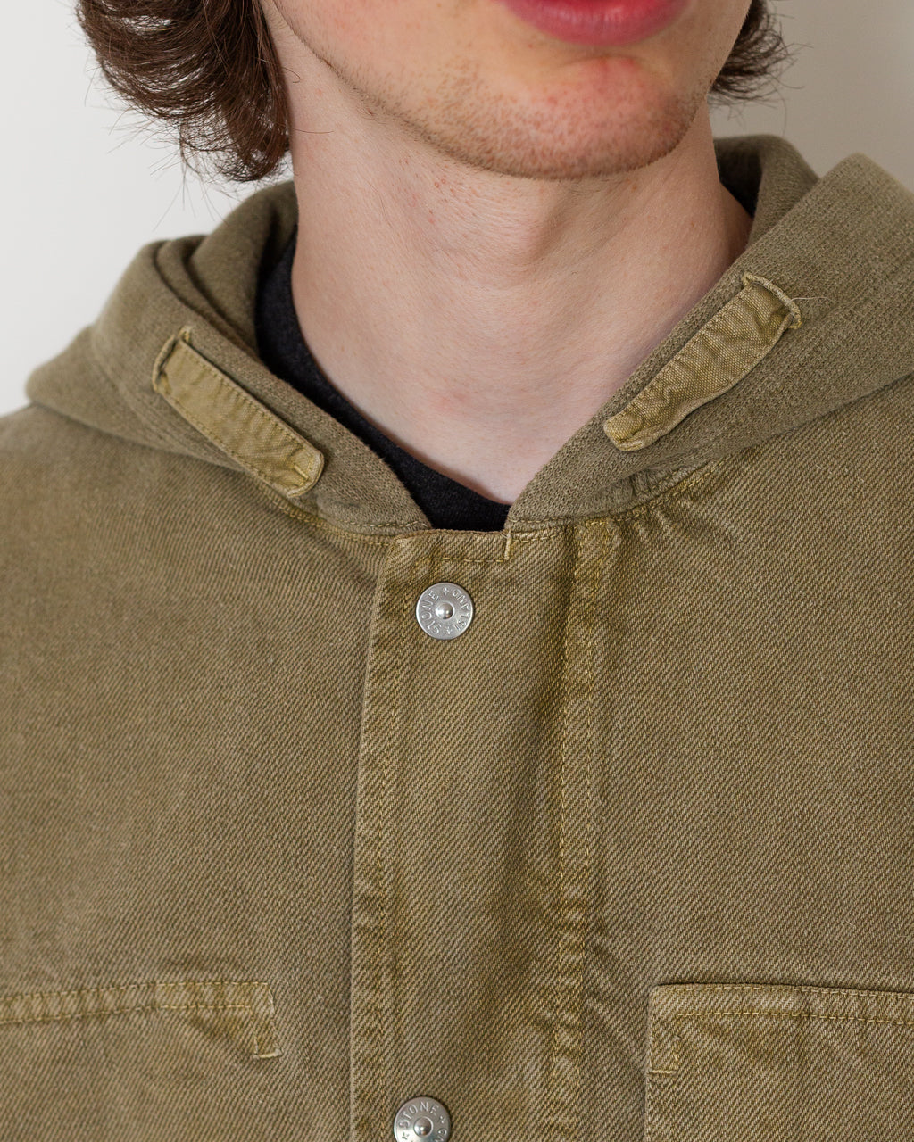 Mineral Dyed Cotton Gabardine Jacket  - Military Green V005G
