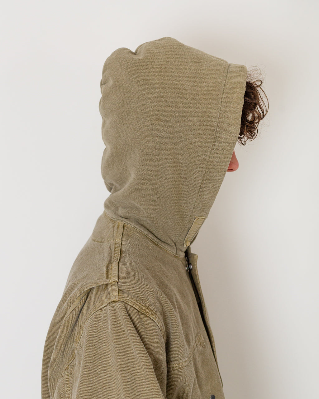 Mineral Dyed Cotton Gabardine Jacket  - Military Green V005G