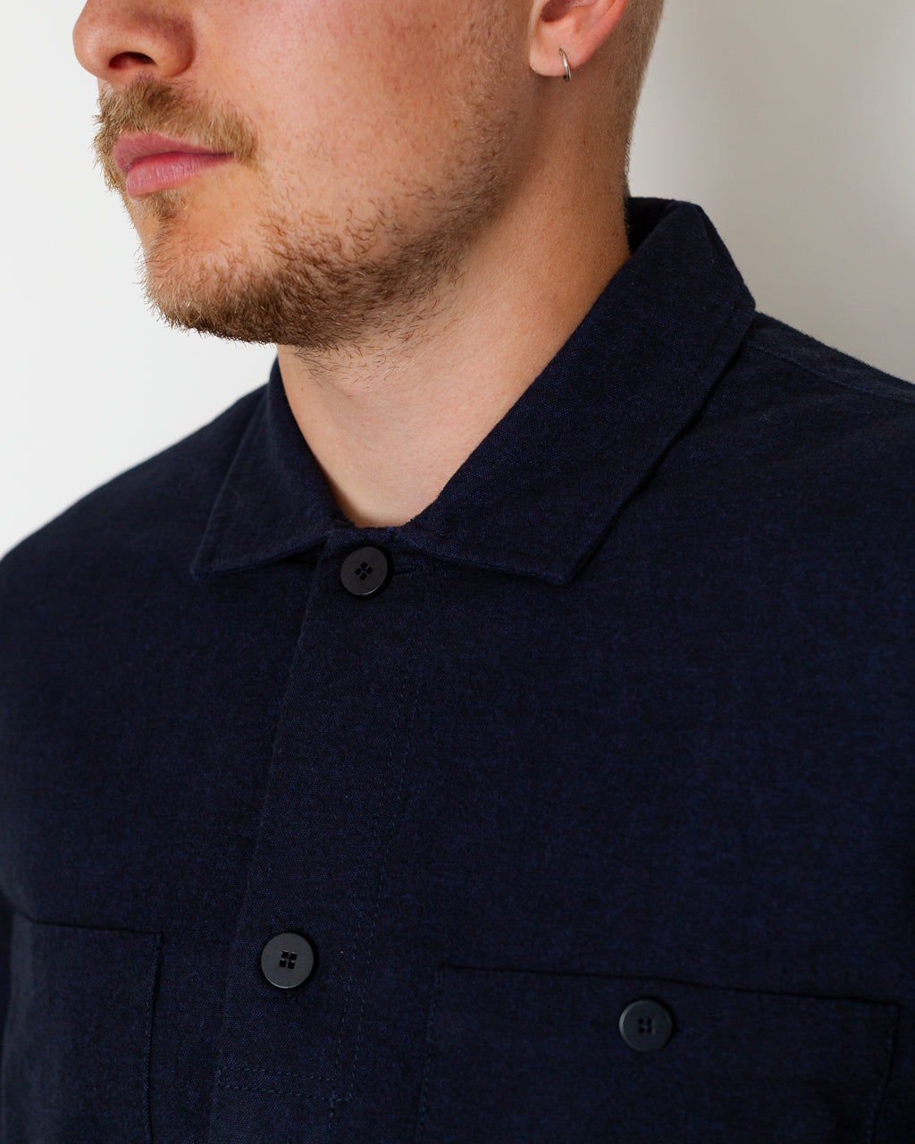 Patch Overshirt - Navy Lightweight Moleskin