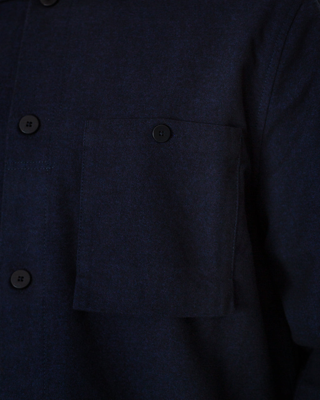 Patch Overshirt - Navy Lightweight Moleskin