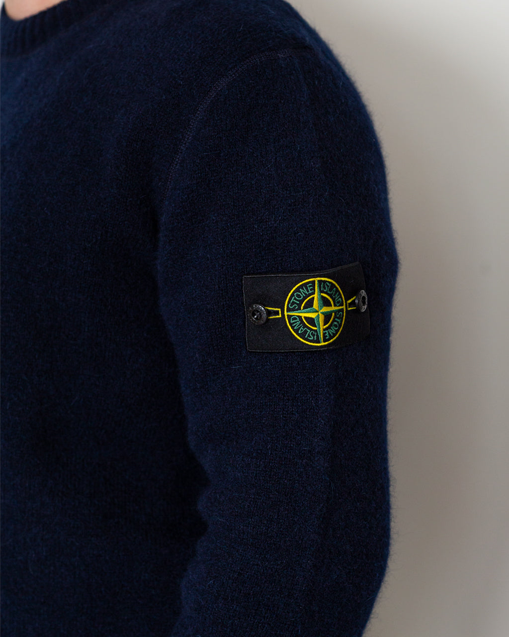 Baby Alpaca Crewneck - Melange Blue V0M20