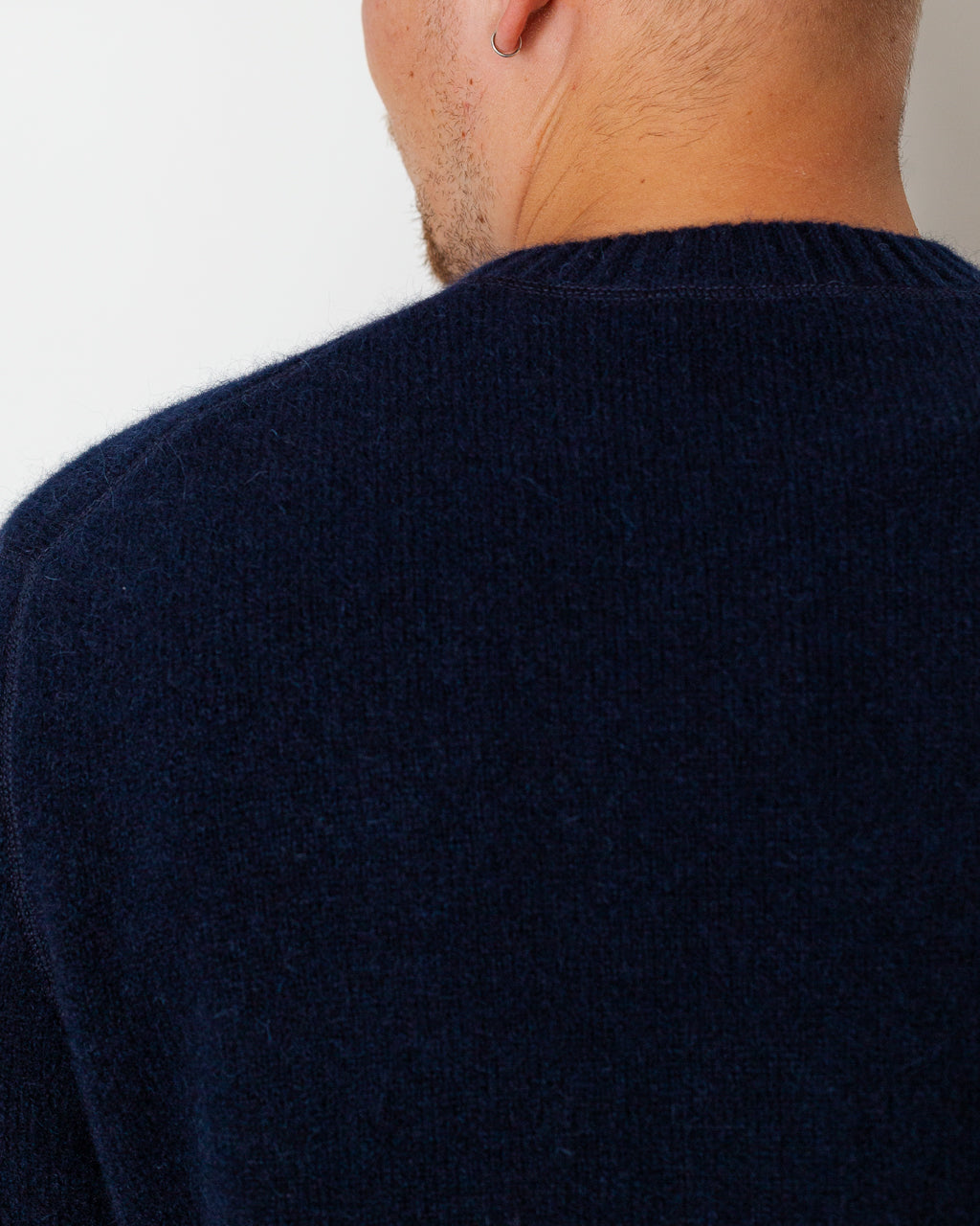 Baby Alpaca Crewneck - Melange Blue V0M20