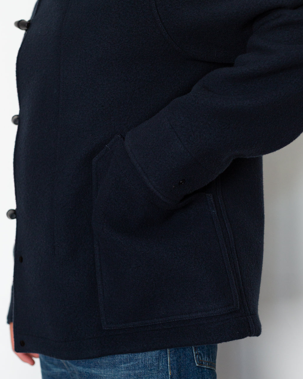 Melton Wool Short Parka - Navy Blue V0020