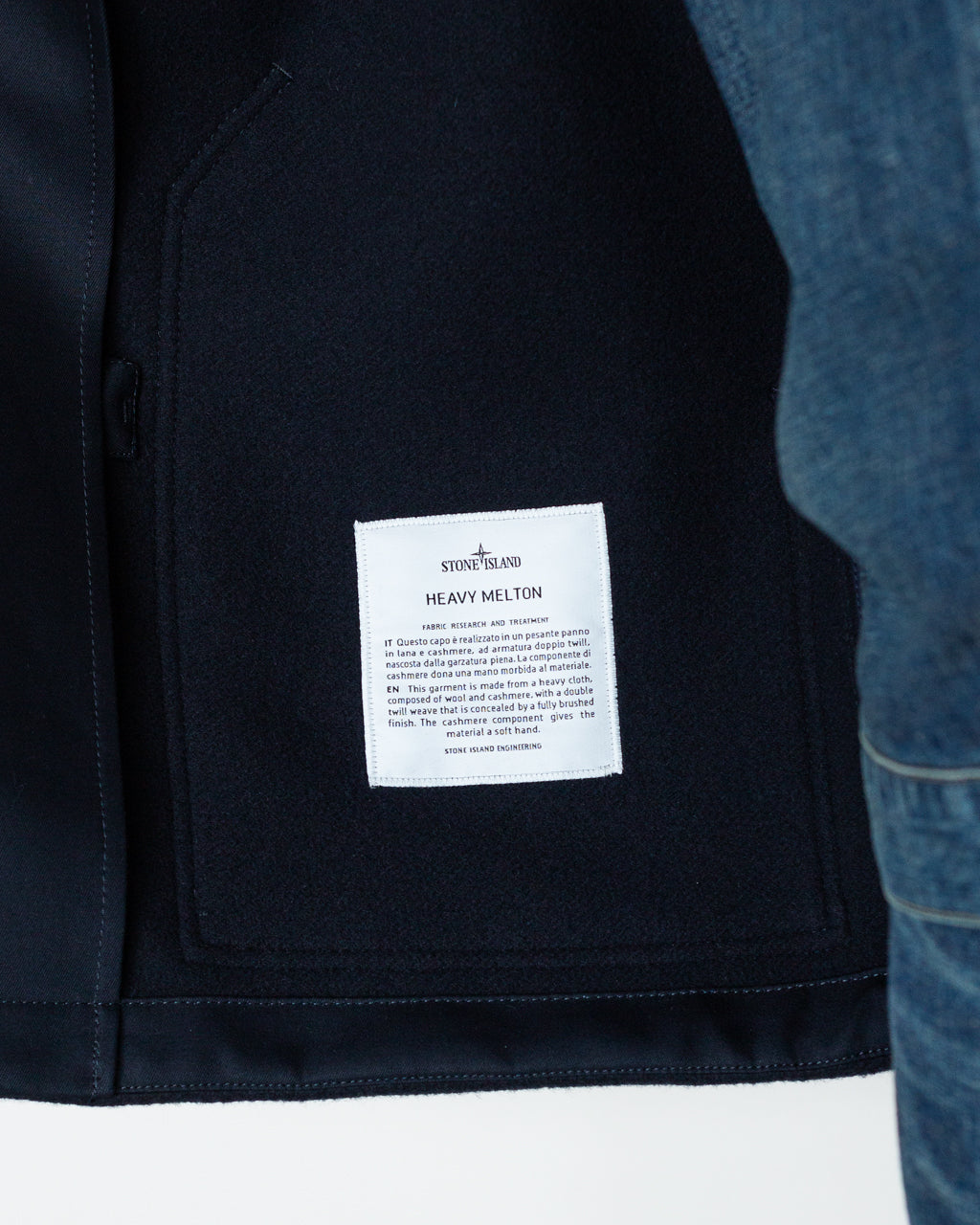 Melton Wool Short Parka - Navy Blue V0020