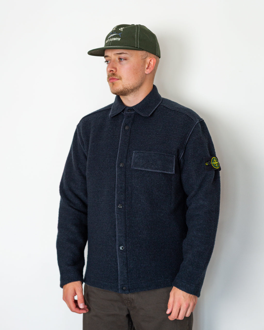 Micro Boucle Shirt - Navy Blue V0020