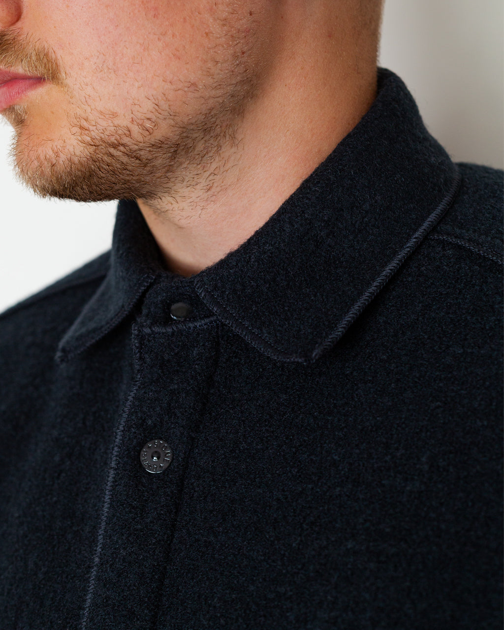 Micro Boucle Shirt - Navy Blue V0020