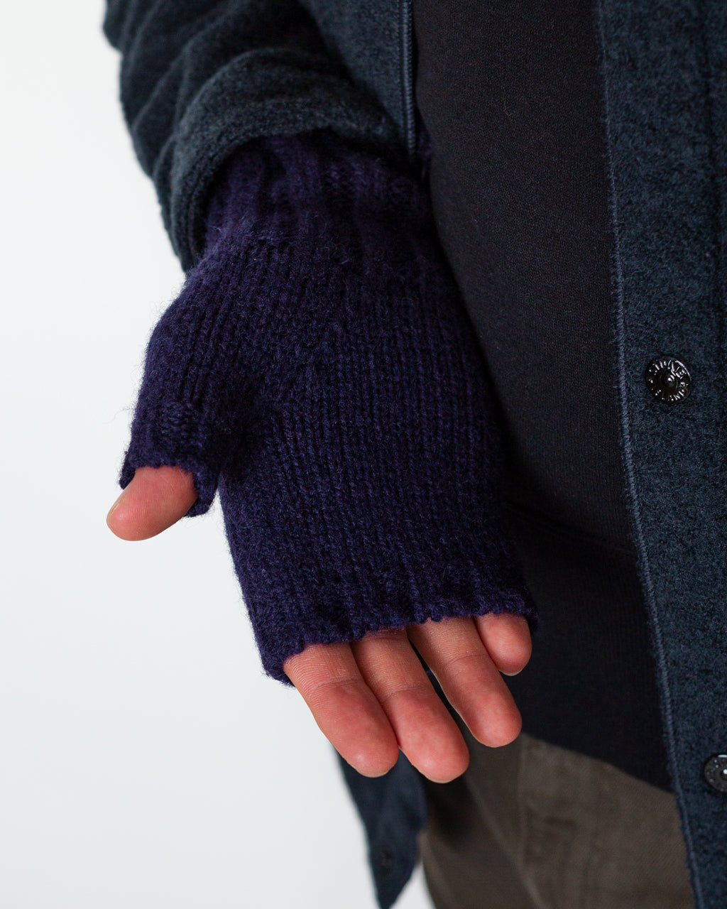 MHL CHUNKY FINGERLESS GLOVE - Navy