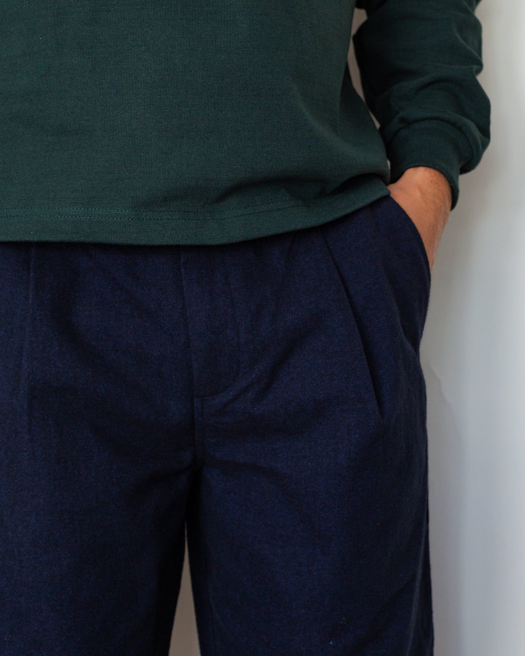 Wide Fit Trouser - Navy Lightweight Moleskin