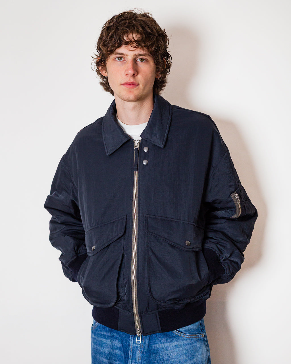 Airborne Nylon Padding Jacket - Navy