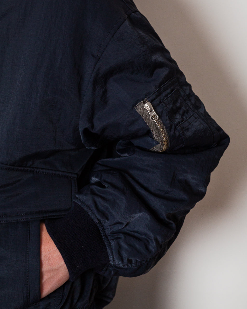 Airborne Nylon Padding Jacket - Navy