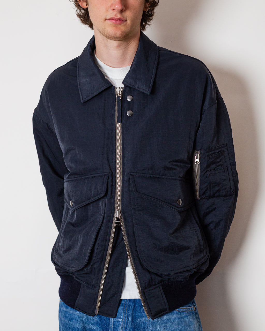 Airborne Nylon Padding Jacket - Navy